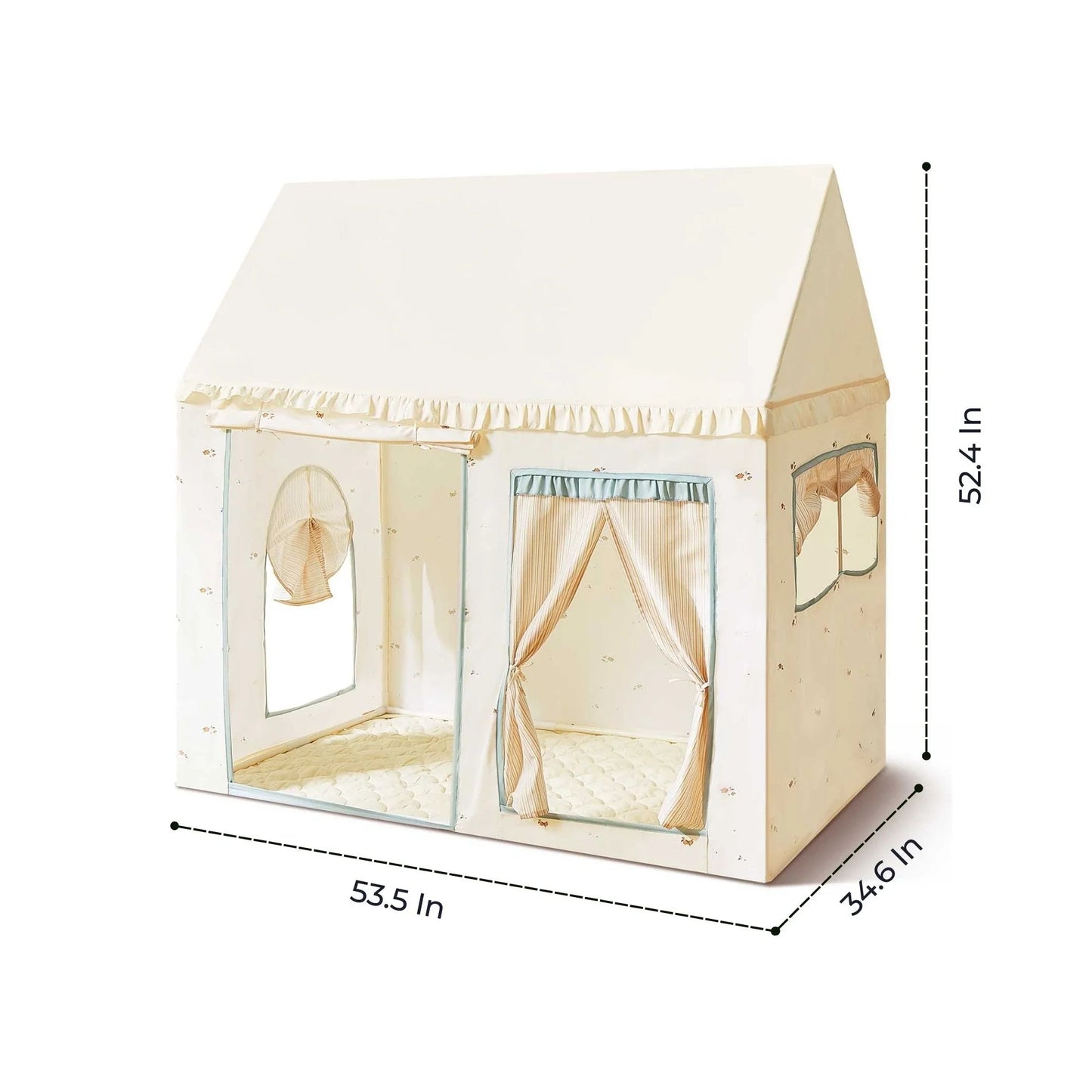 Sweet Citrus Kids Play Tent – White and Blue Indoor Playhouse