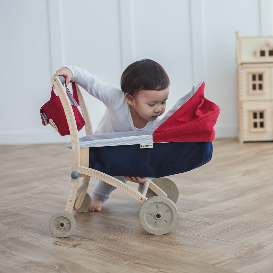 Wooden Doll Stroller