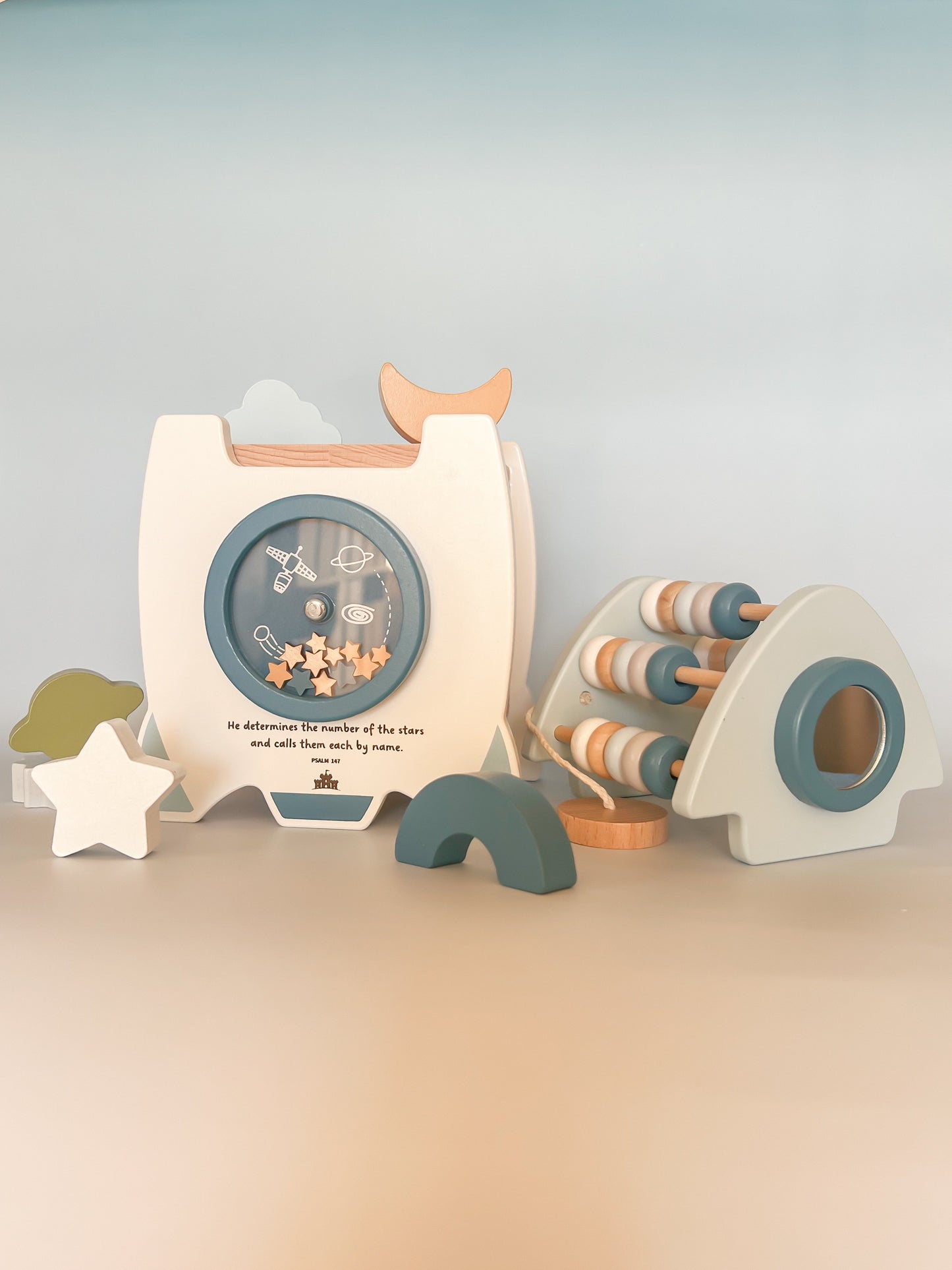 Galactic Glory Starship - Wooden Shape Sorter Toy