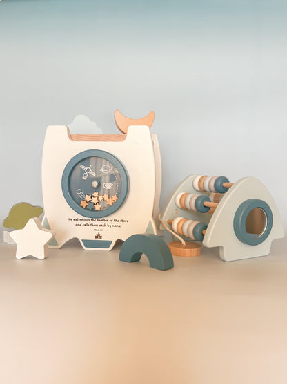 Galactic Glory Starship - Wooden Shape Sorter Toy