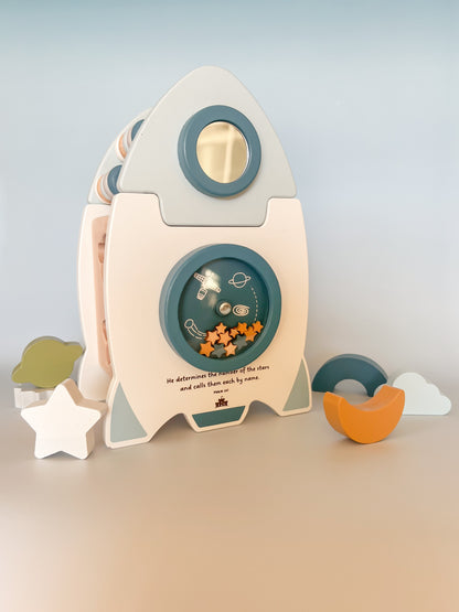 Galactic Glory Starship - Wooden Shape Sorter Toy