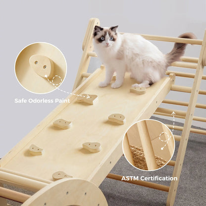 Pikler Triangle 7-in-1 Montessori Climbing Set