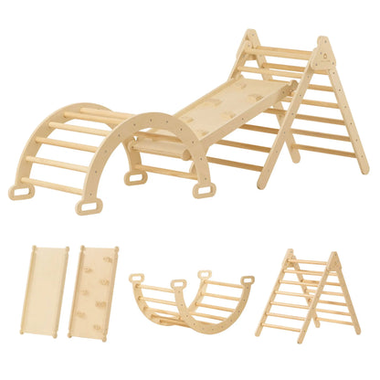 Pikler Triangle 7-in-1 Montessori Climbing Set