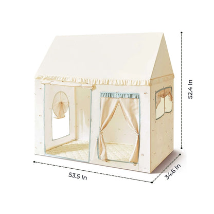 Sweet Citrus Kids Play Tent – White and Blue Indoor Playhouse