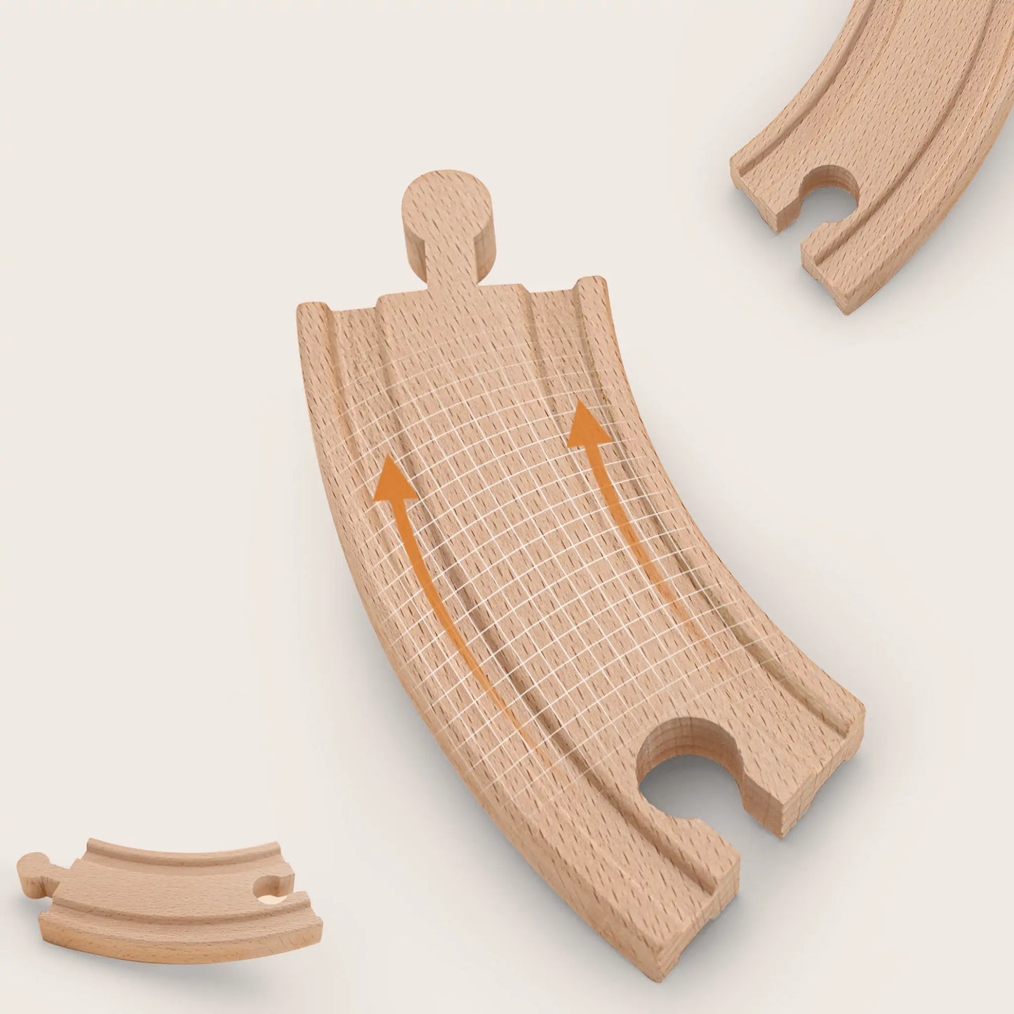 Wooden Track Trains 55 Pcs
