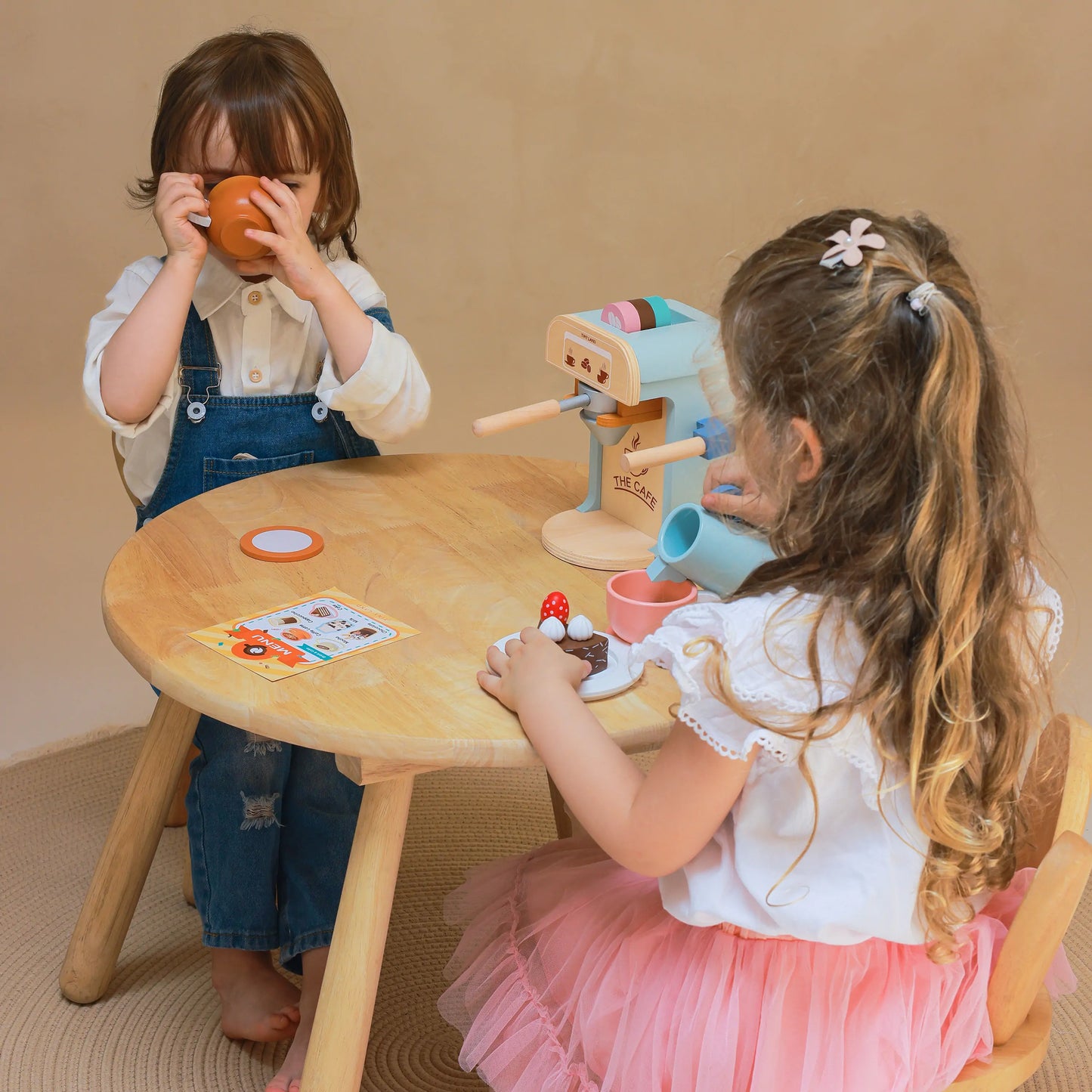 Play Kitchen Accessories – Children’s Coffee Maker: Wooden Kids Play Coffee Maker Set