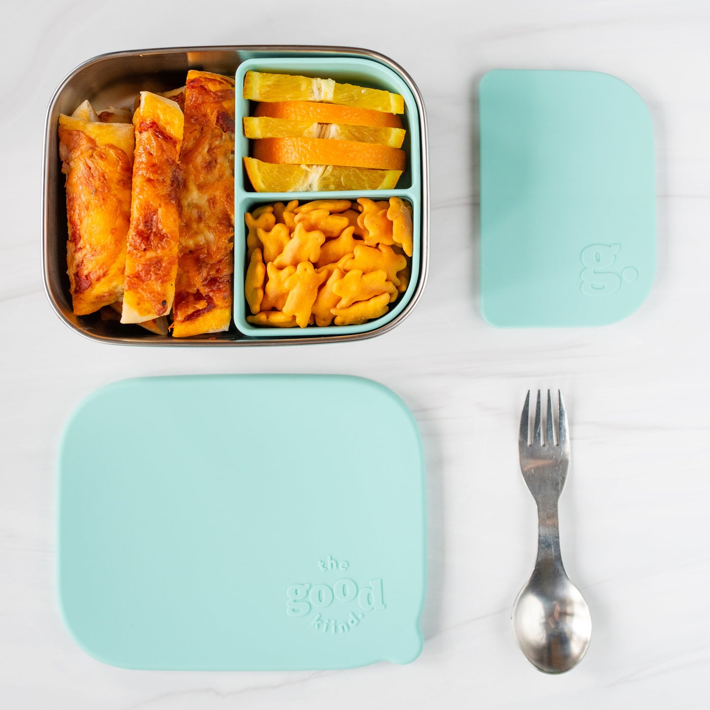 Stainless steel lunch container with Removable Silicone Pod