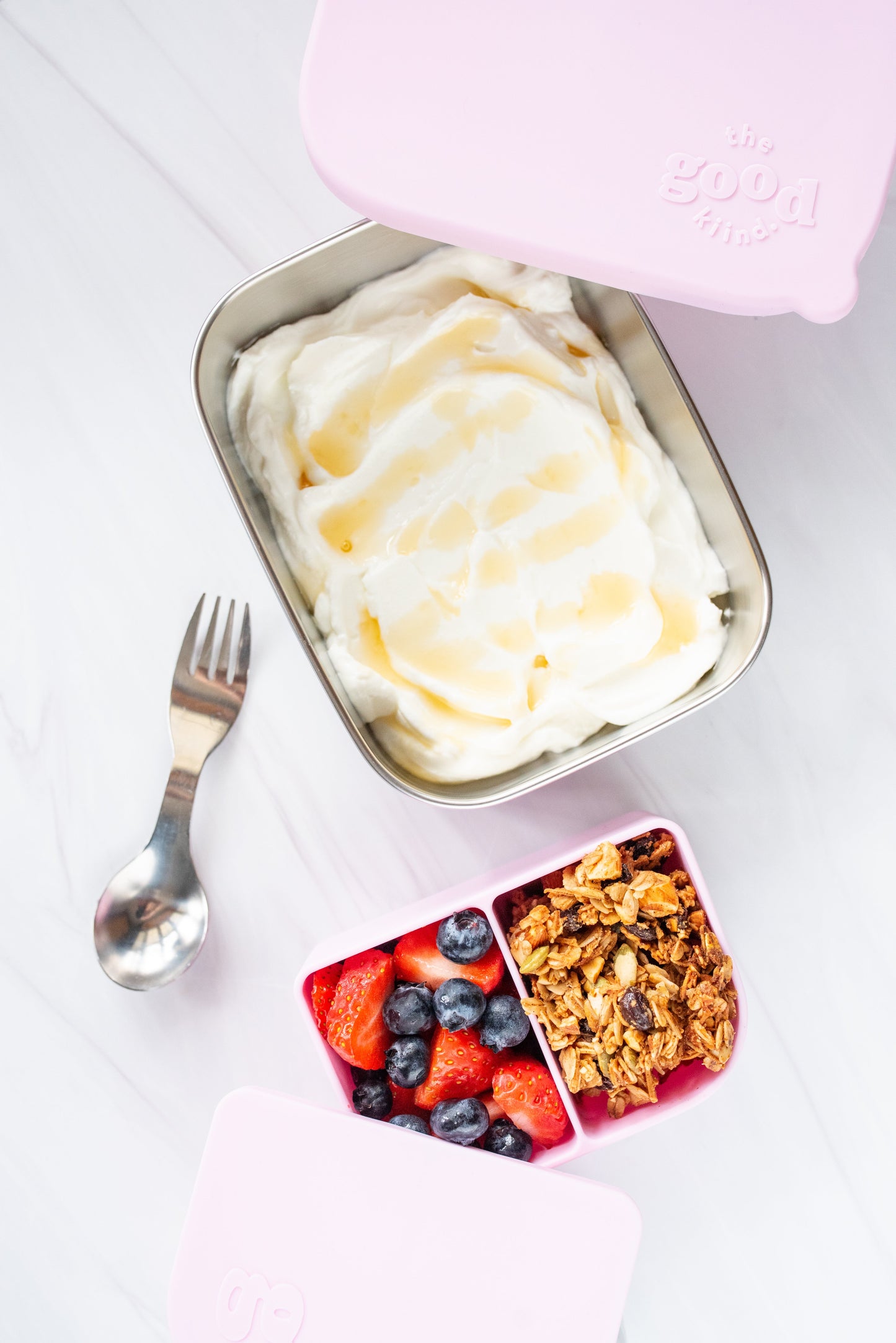 Stainless steel lunch container with Removable Silicone Pod