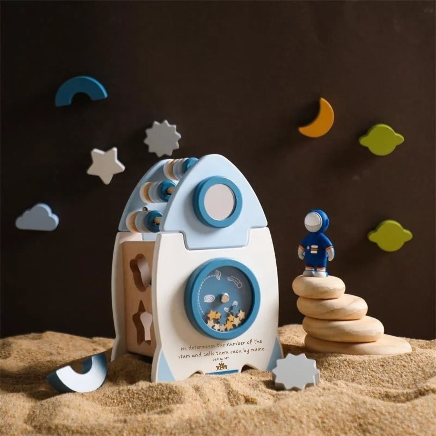 Galactic Glory Starship - Wooden Shape Sorter Toy
