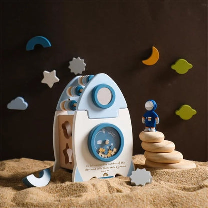 Galactic Glory Starship - Wooden Shape Sorter Toy