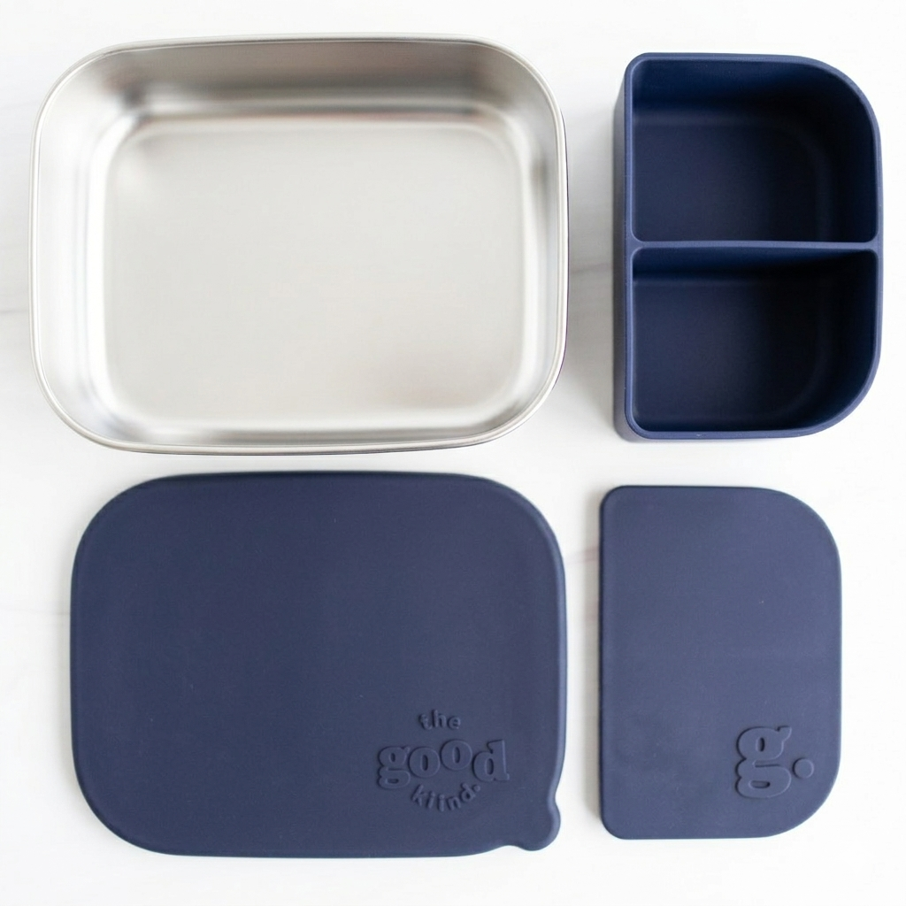 Stainless steel lunch container with Removable Silicone Pod